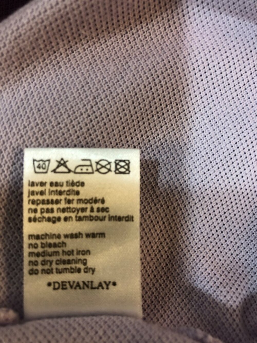 Lacoste Cotton Classic Fit Short Sleeve Lavender Polo Preppy Minimalist Sz 6(XL) - Picture 8 of 8